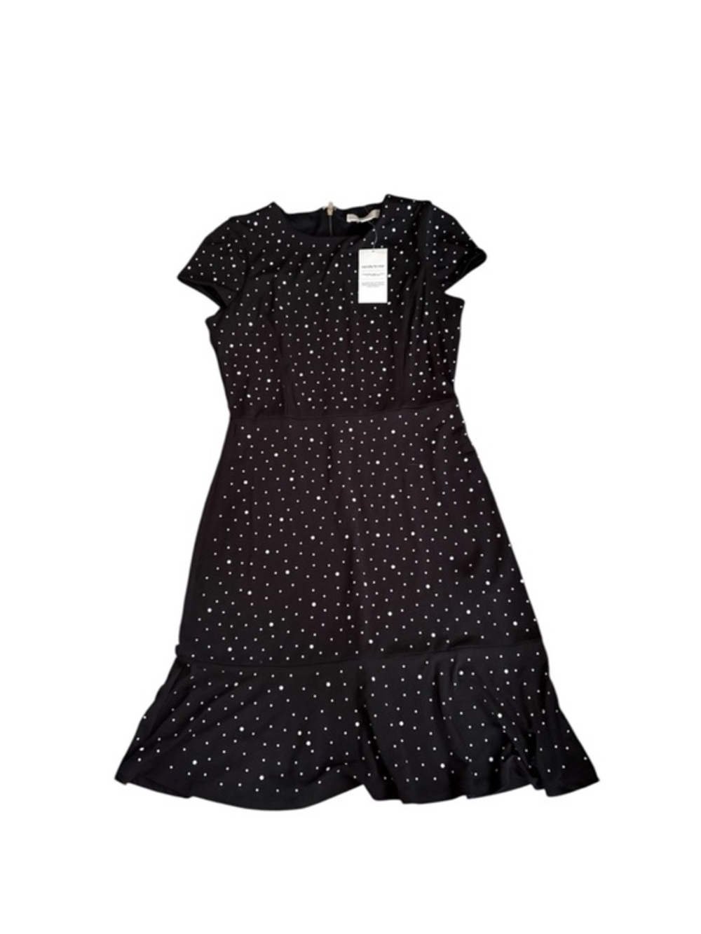 Michael Kors black flared flowers and dots dress new nwt P